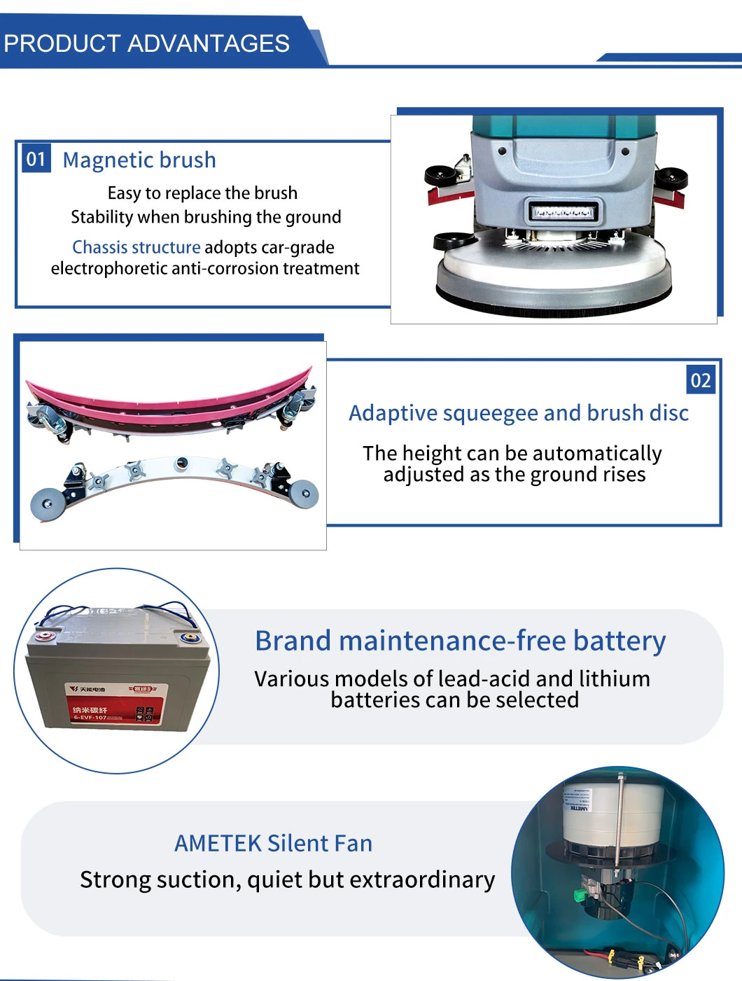 Tile Floor Cleaner Walk Behind Automatic Commercial Floor Scrubber Dryer